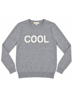 Michael Kors COOL Sweater Women S Merino Wool Cashmere Gray Crewneck